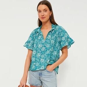 Tuckernuck Tnuck Beach Palmetto Bouquet Cassis Top Size M Teal